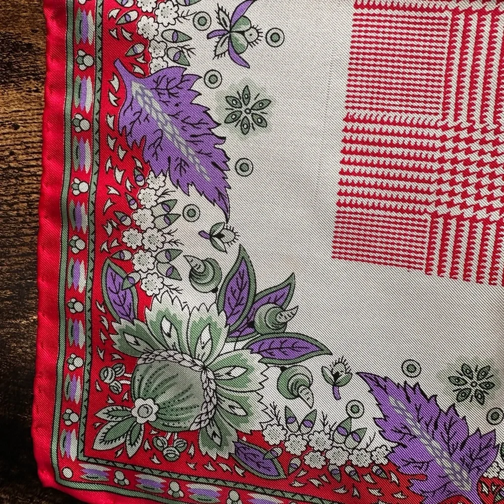 SAKS Fifth Avenue Paisley Checkered Floral Scarf